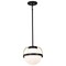 Nuvo Lakeshore 1-Light Small Pendant Matte Black & Natural Brass White Opal Glass 60/7773 - alternate 5
